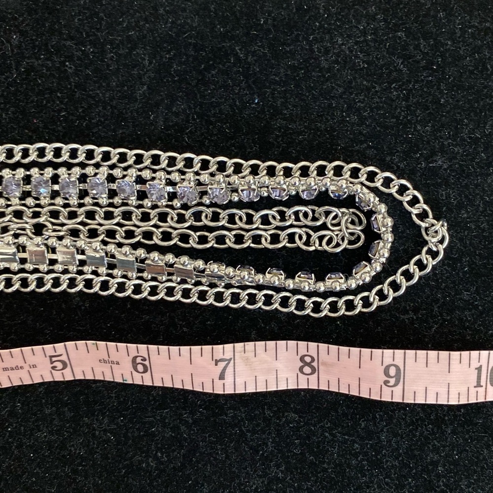 Nordstrom Silver Rhinestone Statement Necklace - image 5